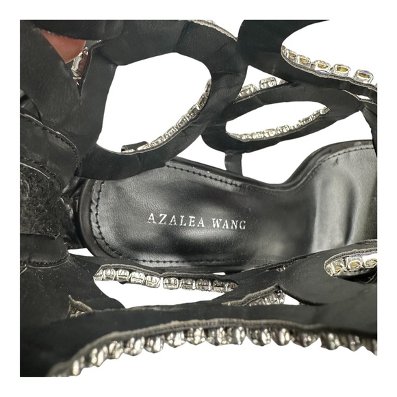 AZALEA WANG CIRCLE OF DIAMONDS STILETTO SANDAL IN BLACK. SZ: 8.5 - Picture 14 of 14